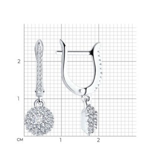Серьги из серебра с фианитом «Снежное сияние» Соколов (арт.9402)