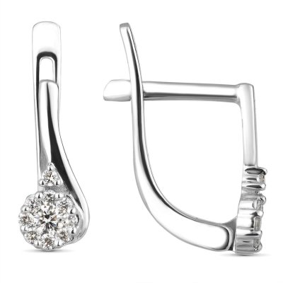 Серьги из золота с бриллиантом Русские Самоцветы (Арт.53463)