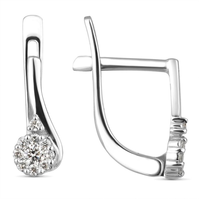 Серьги из золота с бриллиантом Русские Самоцветы (Арт.53463)