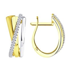 Серьги из желтого золота с бриллиантами (Арт.1021540-2)