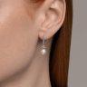 Серьги из серебра с жемчугом и фианитами (Арт.92022973)