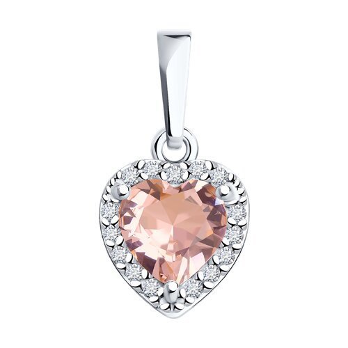 Подвеска из серебра с ситаллом и фианитами (Арт.92030781)