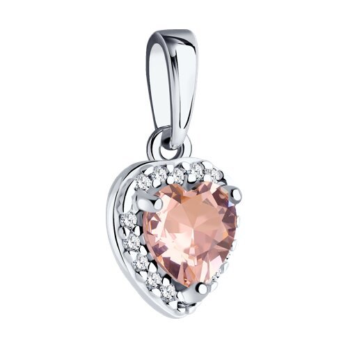 Подвеска из серебра с ситаллом и фианитами (Арт.92030781)