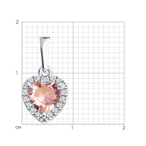 Подвеска из серебра с ситаллом и фианитами (Арт.92030781)