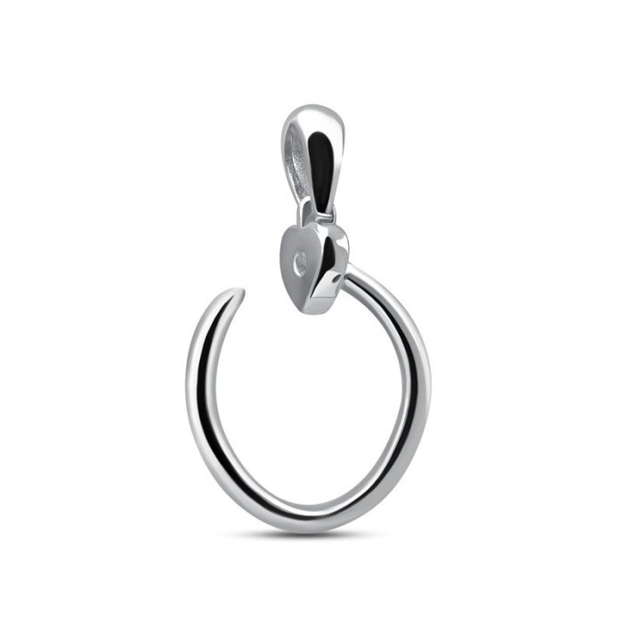 Серебряный кулон с кубическим цирконием «Полумесяц с сердцем» (арт. 2311329566a_kubcirkonii)