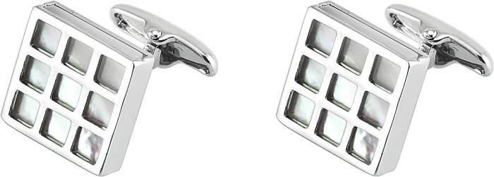 Запонки из ювелирного сплава с жемчугом (Арт.2-b-1020-20-s)