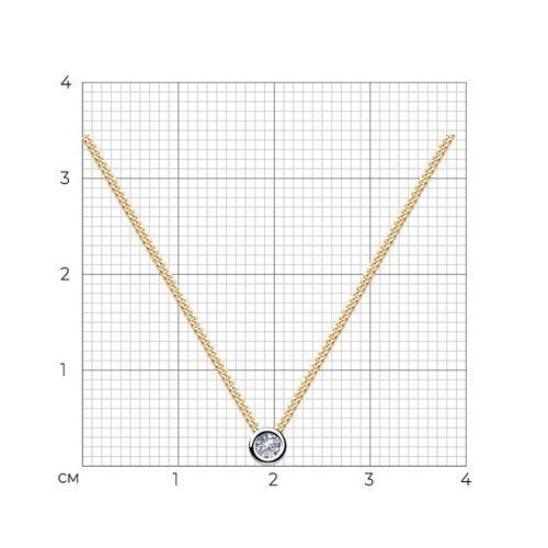 Колье из комбинированного золота с бриллиантом (Арт.1070084)