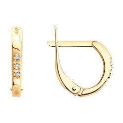 Серьги из золочёного серебра с фианитами (Арт.93020024)
