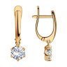 Серьги из золочёного серебра с фианитами (Арт.93020908)