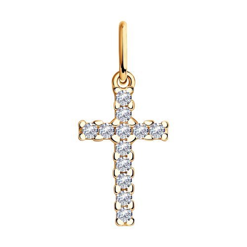 Подвеска из золочёного серебра с фианитами (Арт.93030423)