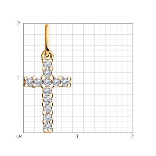 Подвеска из золочёного серебра с фианитами (Арт.93030423)