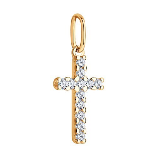 Подвеска из золочёного серебра с фианитами (Арт.93030423)