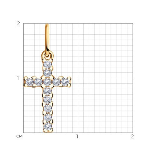 Подвеска из золочёного серебра с фианитами (Арт.93030423)