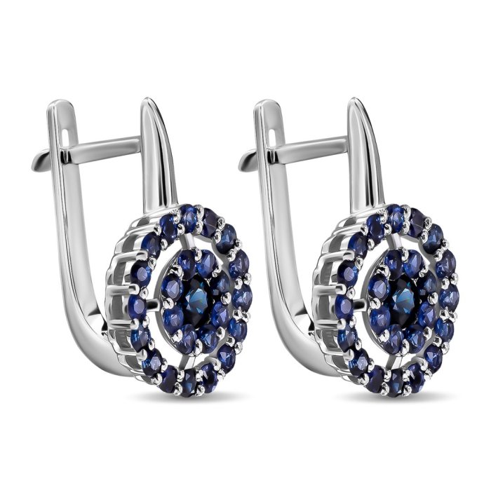 Серьги из золота с сапфиром Русские Самоцветы (Арт.95548)