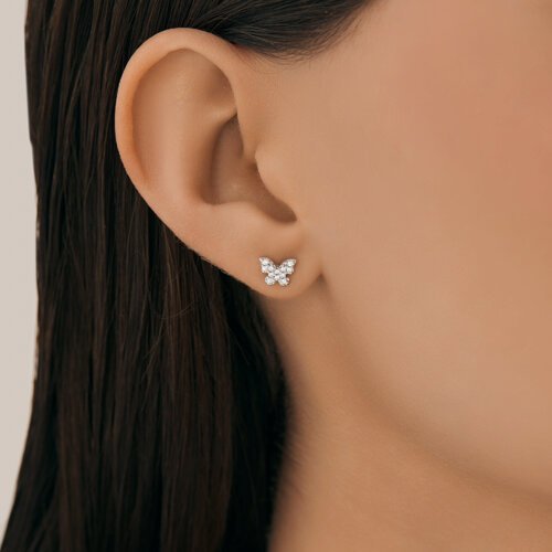 Серьга из серебра с фианитами (Арт.94170405)