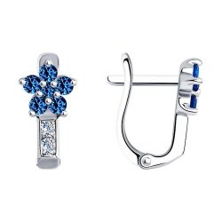 Серьги из серебра с фианитами (Арт.94026035)