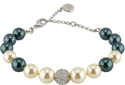 Браслет из серебра с жемчугом и куб. цирконием (Арт.1b-sk-2-24)