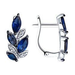 Серьги из серебра с фианитами (Арт.94026510)
