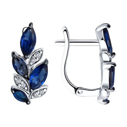 Серьги из серебра с фианитами (Арт.94026510)
