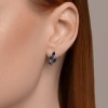 Серьги из серебра с фианитами «Синий листопад» Соколов (арт.9402)