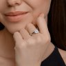 Кольцо из белого золота с рубином и бриллиантом выращенным (Арт.52-210-02788-1)