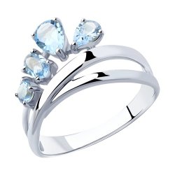 Кольцо из серебра с топазами (Арт.94-310-00450-1)