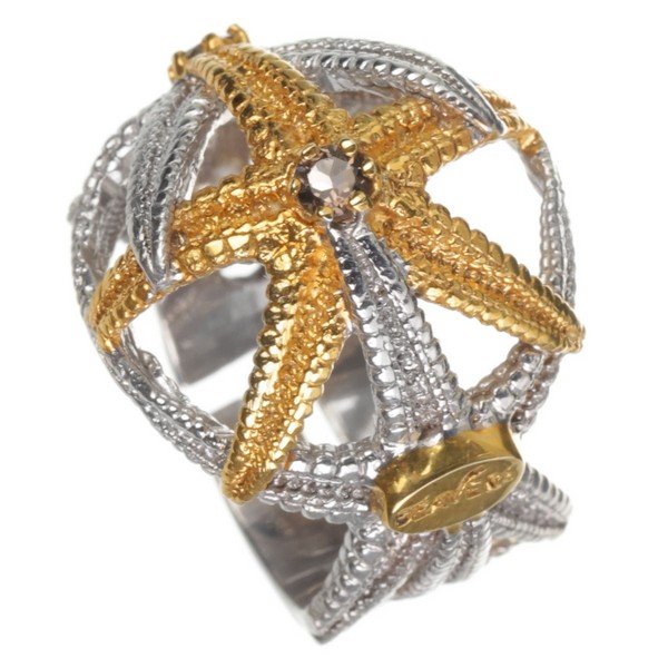 Серебряное кольцо BEAVERS с раухтопазом 1182rt