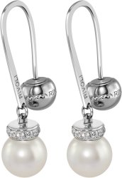 Серьги из серебра с жемчугом и кристаллом swarovski (Арт.abs-9-10-1-s)
