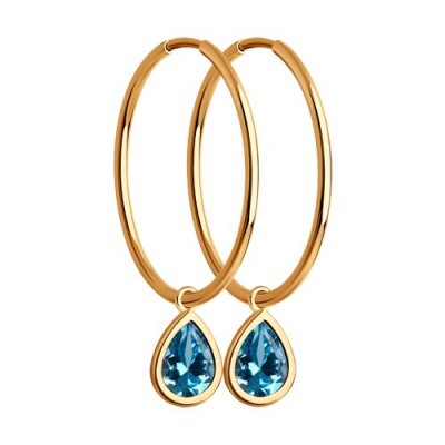 Серьги золотые пробы 585 с топазом (Арт.51-324-02065-1)