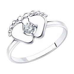 Кольцо из серебра с фианитом (Арт.94012124)