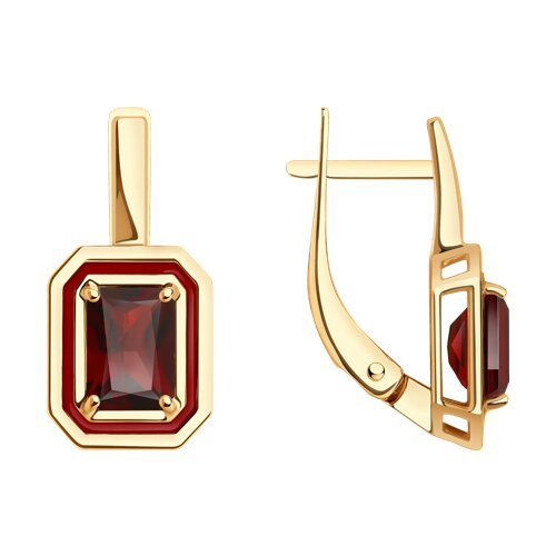 Серьги золотые пробы 585 с гранатом (Арт.51-320-02450-2)