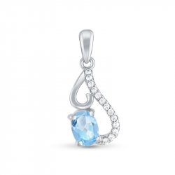 Подвеска Серебряные крылья (Арт.23knys1733-155_topaz_kubcirkonii)