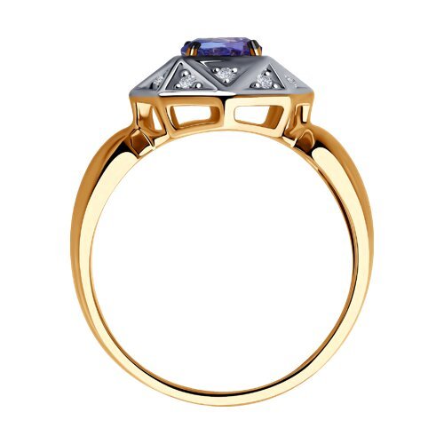 Кольцо из золота с бриллиантами и танзанитом «Звезда Танзании» Соколов (арт.6014049)