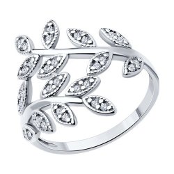 Кольцо из серебра с фианитами (Арт.94013802)