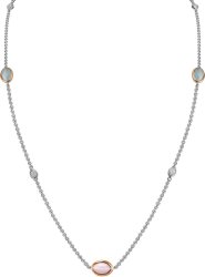 Ожерелье из серебра с кошачим глазом и куб. цирконием (Арт.fao-2-1-2-90-r)