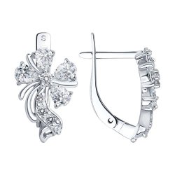 Серьги из серебра с фианитами (Арт.94020248)