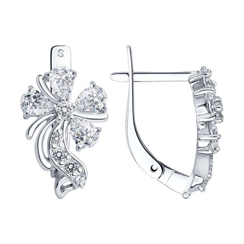 Серьги из серебра с фианитами (Арт.94020248)