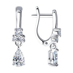 Серьги из серебра с фианитами (Арт.94021493)