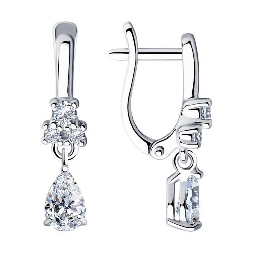 Серьги из серебра с фианитами (Арт.94021493)