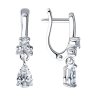 Серьги из серебра с фианитами (Арт.94021493)