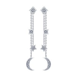 Серьги из серебра с фианитами (Арт.94023348)
