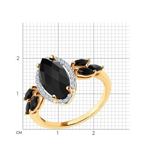 Кольцо золотое пробы 585 с агатом (Арт.714261)