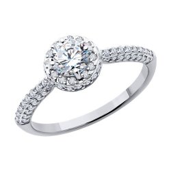 Кольцо из белого золота с фианитами (Арт.019330-3)