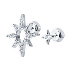 Серьги из серебра с фианитами (Арт.94025746)