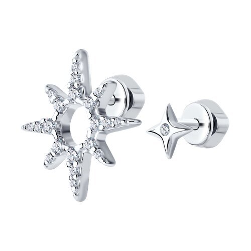 Серьги из серебра с фианитами (Арт.94025746)