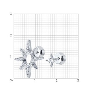Серьги из серебра с фианитами «Сияние звезды» Соколов (арт.94025746)