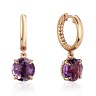 Серьги золотые с аметистом «Bon-bon сияние» Estet (арт.01С3115410-1)