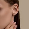 Серьги пусеты золотые пробы 585 с жемчугом (Арт.792470)