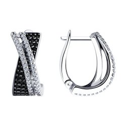 Серьги из серебра с фианитами (Арт.94025961)