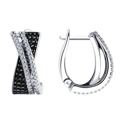 Серьги из серебра с фианитами (Арт.94025961)